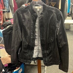 Dressbarn Black Jean Jacket Classic Style